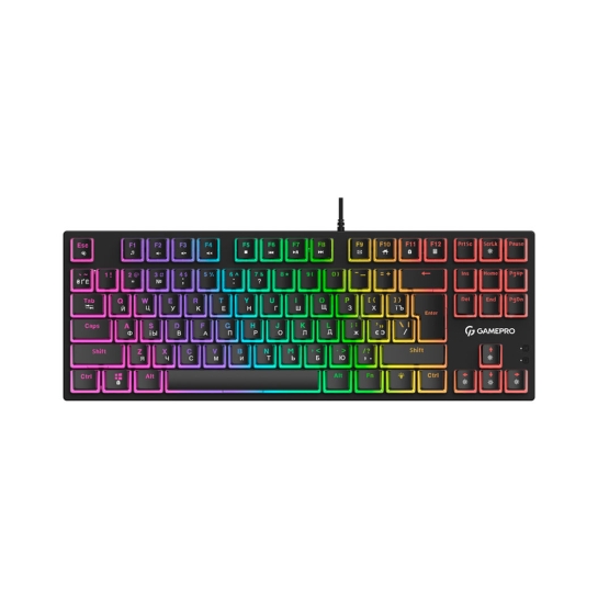 Клавиатура механическая проводная GamePro MK80R Red Switch TKL RGB USB Black - цена, характеристики, отзывы, рассрочка, фото 1