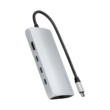 USB - хаб Satechi USB-C Multiport Adapter 8K with Ethernet V3 Silver (ST-P8KES) - цена, характеристики, отзывы, рассрочка, фото 1