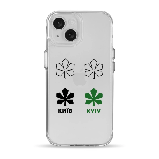 Чехол Pump Clear Case for iPhone 15 Kyiv Pattern