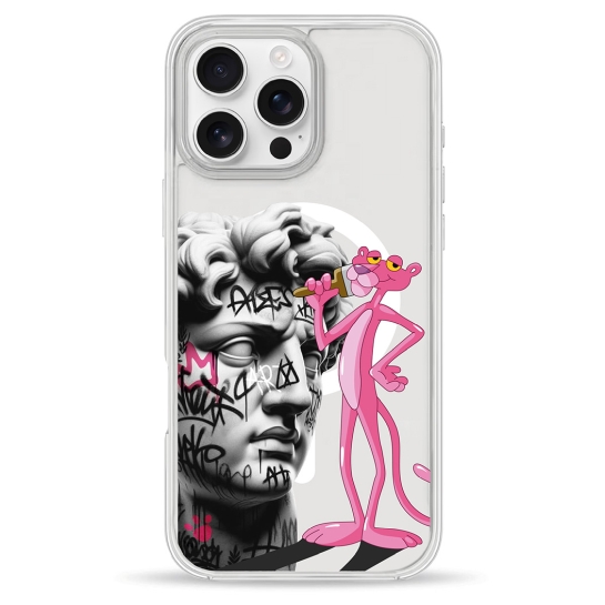 Чехол Pump Clear Case with MagSafe for iPhone 16 Pro Graffity Panther - цена, характеристики, отзывы, рассрочка, фото 1