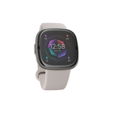 Смарт-годинник Fitbit Sense 2 Lunar White/Platinum (FB521SRWT) - цена, характеристики, отзывы, рассрочка, фото 1