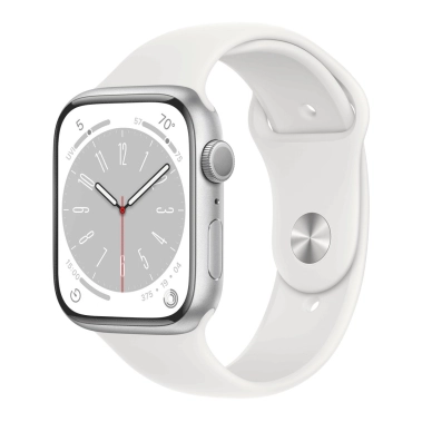 Б/У Apple Watch 8 45mm Silver Aluminum Case with White Sport Band (Like new) - цена, характеристики, отзывы, рассрочка, фото 1