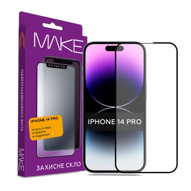 Защитное скло MAKE для Apple iPhone 14 Pro - цена, характеристики, отзывы, рассрочка, фото 1