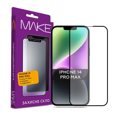 Защитное скло MAKE для Apple iPhone 14 Pro Max - цена, характеристики, отзывы, рассрочка, фото 1