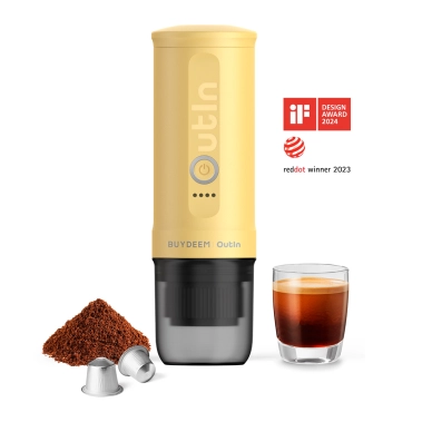 Акумуляторна портативна кавоварка Outin X Buydeem Mellow Yellow (OTEM-01-MY) - цена, характеристики, отзывы, рассрочка, фото 1