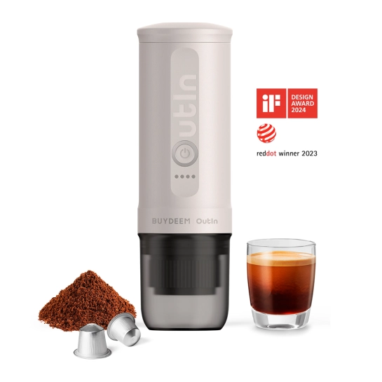 Акумуляторна портативна кавоварка Outin X Buydeem Oatmilk (OTEM-01-OW)