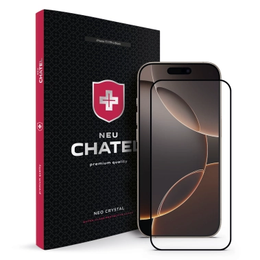 Скло +NEU Chatel Anti Peep Privacy Glass with Mesh for iPhone 16Pro/17/17Pro Front Black - цена, характеристики, отзывы, рассрочка, фото 1