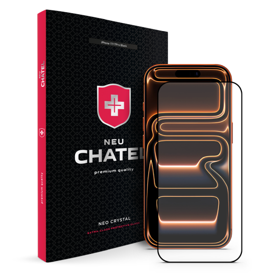 Стекло +NEU Chatel Corning Gorilla Glass with Mesh for iPhone 16Pro/17/17 Pro Front Black - цена, характеристики, отзывы, рассрочка, фото 1