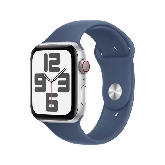 Смарт-годинник Apple Watch SE 2 (2024) GPS + Cellular 44mm Silver Aluminum Case with Denim Sport Band - S/M