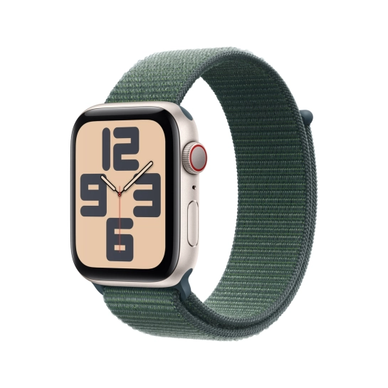 Смарт-часы Apple Watch SE 2 (2024) GPS + Cellular 44mm Starlight Aluminium Case with Lake Green Sport Loop