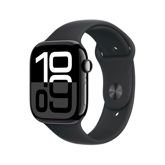 Смарт-годинник Apple Watch Series 10 GPS + Cellular 42mm Jet Black Aluminium Case with Black Sport Band - S/M - ціна, характеристики, відгуки, розстрочка, фото 1