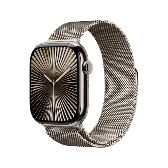 Смарт-годинник Apple Watch Series 10 GPS + Cellular 46mm Natural Titanium Case with Natural Milanese Loop - M/L - ціна, характеристики, відгуки, розстрочка, фото 1