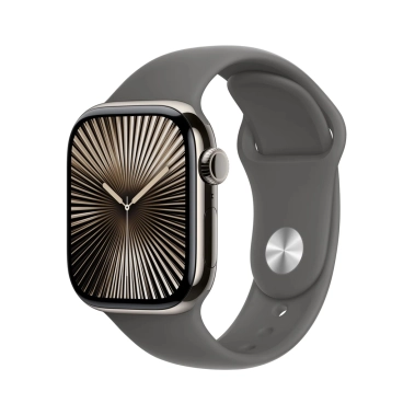 Смарт-годинник Apple Watch Series 10 GPS + Cellular 42mm Natural Titanium Case with Stone Grey Sport Band - M/L - цена, характеристики, отзывы, рассрочка, фото 1