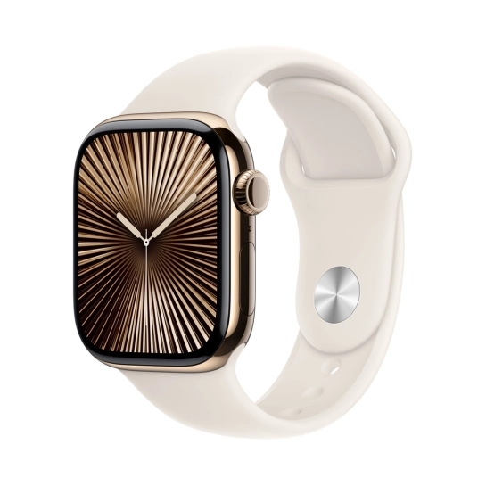 Смарт-часы Apple Watch Series 10 GPS + Cellular 42mm Gold Titanium Case with Starlight Sport Band - M/L