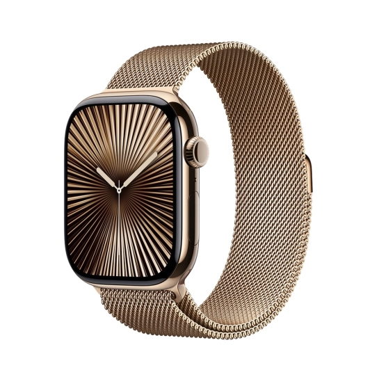 Смарт-часы Apple Watch Series 10 GPS + Cellular 42mm Gold Titanium Case with Gold Milanese Loop