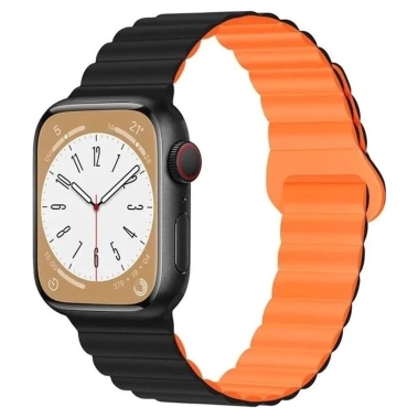 Ремешок для смарт-часов Drobak Silicone Magnetic Link для Apple Watch All Series 38/40/41mm Black Orange (898923) - цена, характеристики, отзывы, рассрочка, фото 1