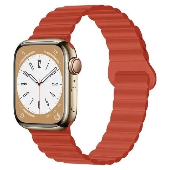 Ремінець для смарт-годинника Drobak Silicone Magnetic Link для Apple Watch All Series 38/40/41mm Orange red (898918)