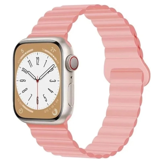 Ремінець для смарт-годинника Drobak Silicone Magnetic Link для Apple Watch All Series 38/40/41mm Pink Sand (898921)