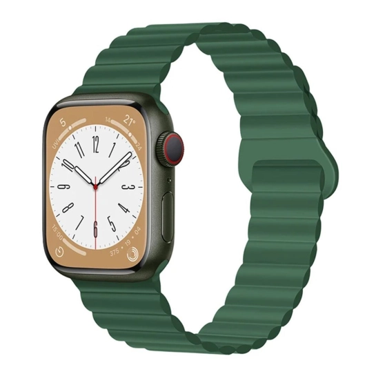 Ремінець для смарт-годинника Drobak Silicone Magnetic Link для Apple Watch All Series Ultra 2 49/45/44/42mm Army Green (898926)