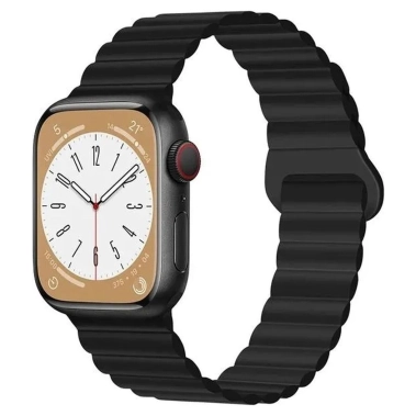 Ремешок для смарт-часов Drobak Silicone Magnetic Link для Apple Watch All Series Ultra 2 49/45/44/42mm Dark Black (898929) - цена, характеристики, отзывы, рассрочка, фото 1