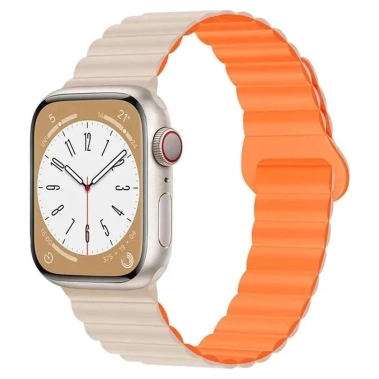 Ремешок для смарт-часов Drobak Silicone Magnetic Link для Apple Watch All Series Ultra 2 49/45/44/42mm Starlight Orange (898931) - цена, характеристики, отзывы, рассрочка, фото 1