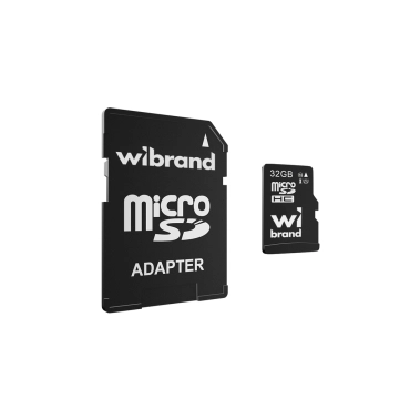 Карта памяти Wibrand microSDHC 32Gb Class 10 + adapter (WICDHU1/32GB-A) - цена, характеристики, отзывы, рассрочка, фото 1