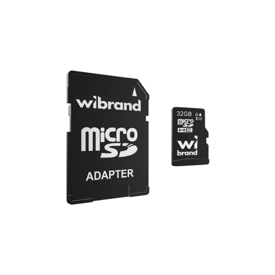 Карта памяти Wibrand microSDHC 32Gb Class 10 + adapter (WICDHU1/32GB-A) - цена, характеристики, отзывы, рассрочка, фото 1