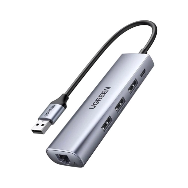 USB HUB Ugreen USB 3.0 to 3xUSB 3.0/RJ45/Micro USB CM266 Gray (60812) - цена, характеристики, отзывы, рассрочка, фото 1