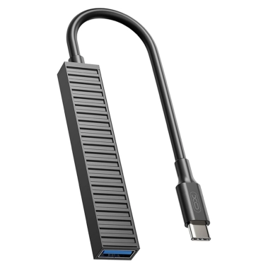 USB HUB XO HUB014B 4-in-1 USB-C Black - цена, характеристики, отзывы, рассрочка, фото 1
