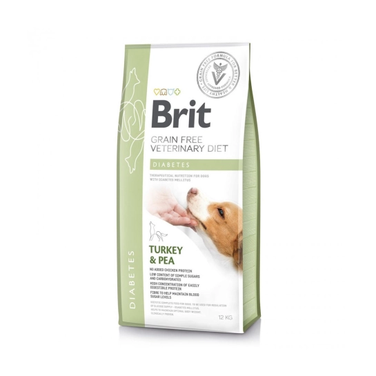 Корм для собак Brit GF VetDiet Dog Diabetes  при сахарном диабете, с индейкой и горохом 12 кг
