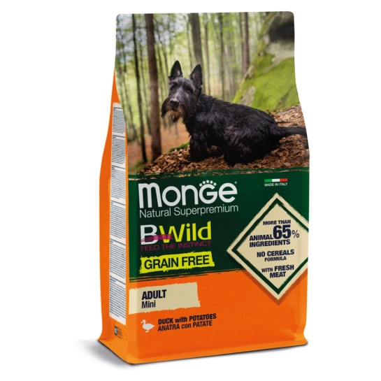 Корм для собак MONGE Dog Bwild Grain Free Mini Утка 2,5 кг