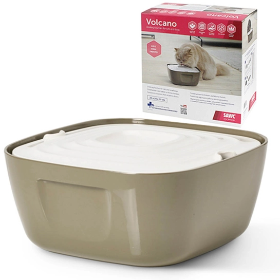 Фонтан-поїлка для собак і кішок Savic Volcano Drinking Fountain Біло-Сірий