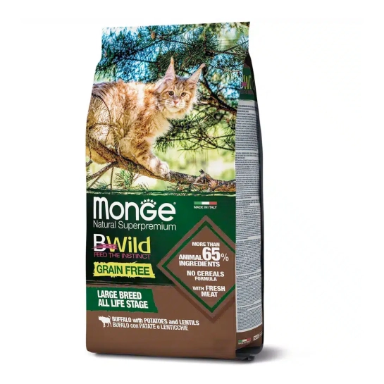 Корм для кошек Monge Cat Bwild Grain Free Буйвол 10 кг