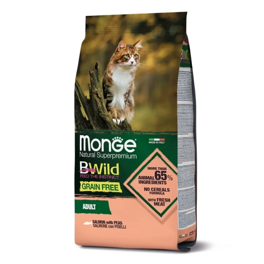Корм для кошек Monge Cat Bwild Grain Free Лосось 10 кг