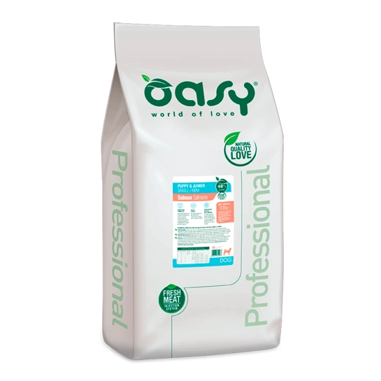Корм для собак OASY OAP PUPPY Small/Mini для щенков мелких и миниатюрных пород, с лососем, 18 кг (8053017349268)