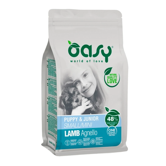 Корм для собак OASY OAP PUPPY Small/Mini для щенков мелких и миниатюрных пород, с ягненком, 0,8 кг (8053017348315)