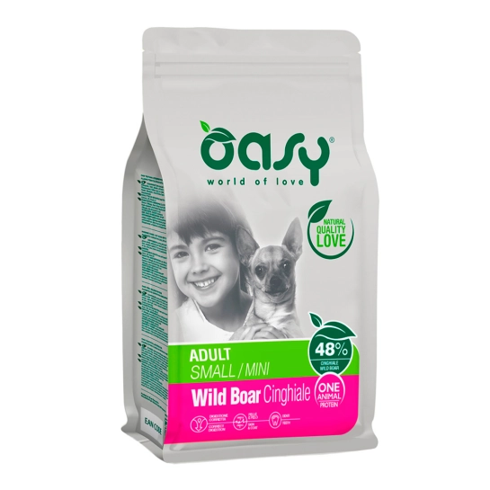 Корм для собак OASY OAP ADULT Small/Mini для взрослых собак мелких и миниатюрных пород, с диким кабаном, 0,8 кг (8053017348414)