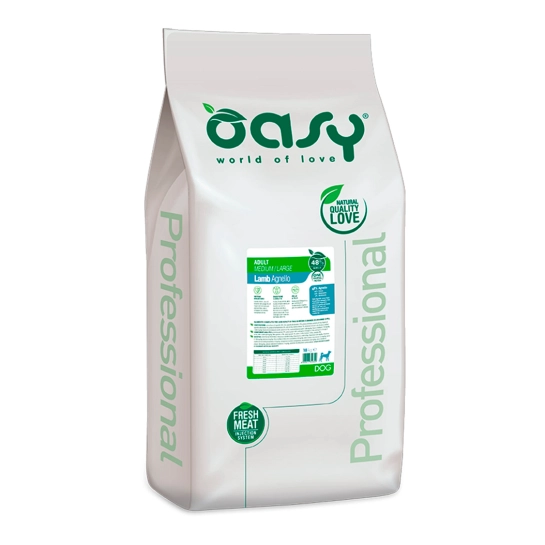 Корм для собак OASY OAP ADULT Medium/Large для взрослых собак средних и больших пород, с ягненком, 18 кг (8053017349329)