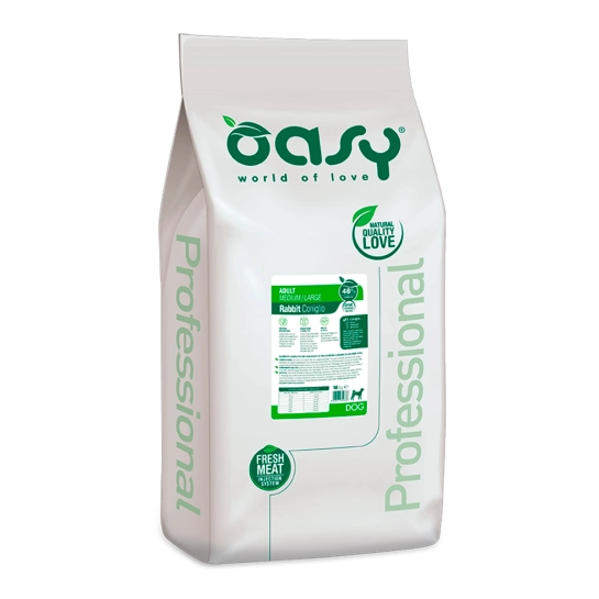 Корм для собак OASY OAP ADULT Medium/Large для взрослых собак средних и больших пород, с кроликом, 18 кг (8053017349336)