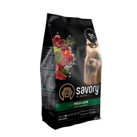 Сухой корм Savory для собак гурманов малых пород, со свежим ягненком, 3 кг