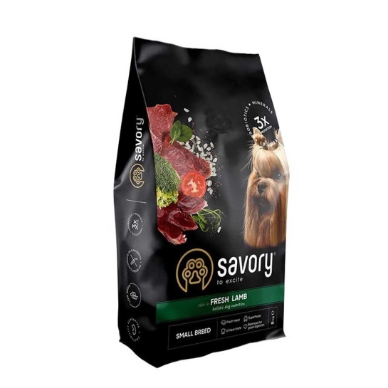 Сухой корм Savory для собак гурманов малых пород, со свежим ягненком, 8 кг