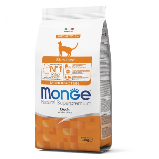Корм для кошек Monge Cat Sterilised с Уткой 1,5 кг