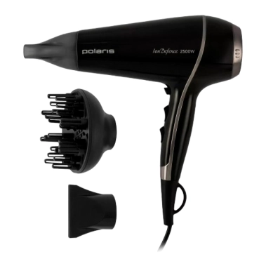 Фен для волосся з іонізацією POLARIS PHD 1112 Чорний - цена, характеристики, отзывы, рассрочка, фото 1