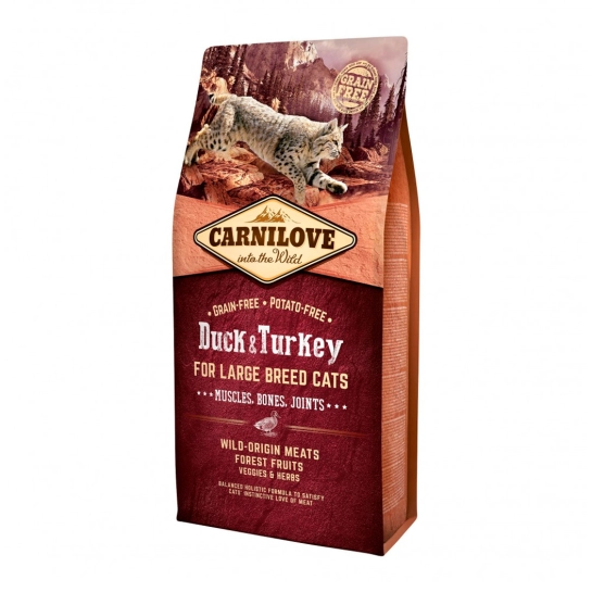 Сухий корм Carnilove Cat Large Breed для кішок великих порід, качка та індичка, 6 кг (170207/2751)