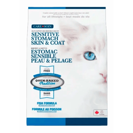 Сухой корм Oven-Baked Tradition Skin & Stomach беззерновой сбалансированный для кошек из свежего мяса рыбы, 2,27 кг (9755-5)