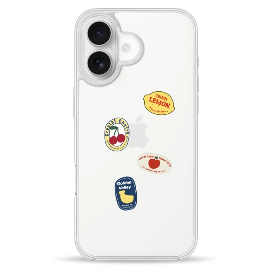 Чехол Pump Clear Case for iPhone 16 Fruit Label