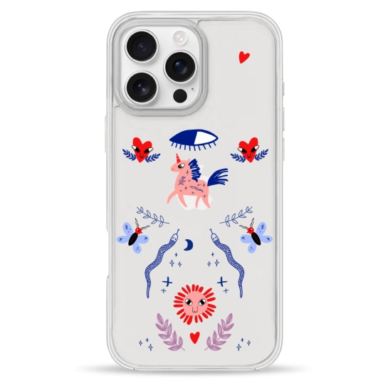 Чехол Pump Clear Case for iPhone 16 Pro Unicorn Garden