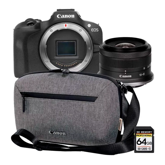 Фотоаппарат со сменным объективом Canon EOS R100 Kit 18-45mm IS STM Travel Kit