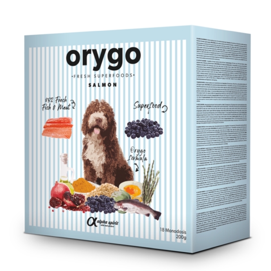Полувлажный корм Orygo Salmon для взрослых собак с лососем, 3,6 кг (18х200г) (ORYGD030000946) - цена, характеристики, отзывы, рассрочка, фото 1