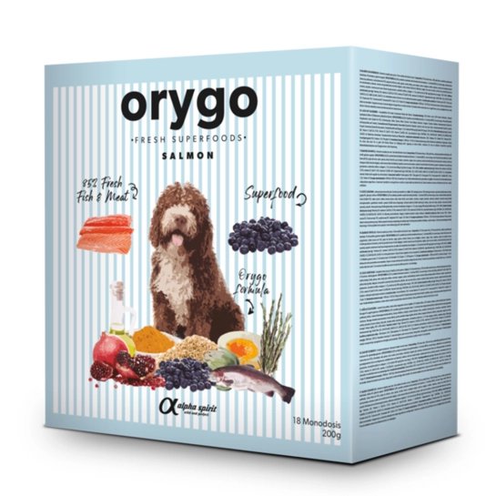 Полувлажный корм Orygo Salmon для взрослых собак с лососем, 3,6 кг (18х200г) (ORYGD030000946)